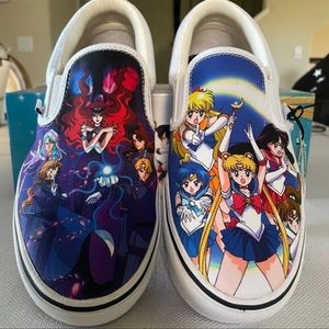 Vans Comfycush Slip On Shoes Pretty Guardians Sailor Moon Shoes New Mens 11.5
